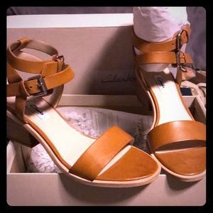 Clark’s Leather Ankle Strap Sandals